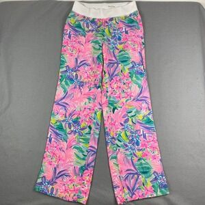 Lilly Pulitzer Beach Palazzo Pants M Wide it was all a dream Leg pull on pink
